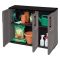 Armadio esterno 3 ante grigio e nero 102x84h cm - Aranka