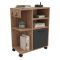Armadio Multiuso 1 Anta Marrone Rovere Nero Antracite 5 Ripiani Un'anta 60x81h cm, 5 Vani - Fornelli