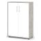 Armadio Multiuso 2 Ante Grigio Cemento Bianco Cassetti 4 Ripiani 79x118h cm, 2 Ante - Parabita