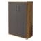 Armadio Multiuso 2 Ante Marrone Rovere Nero Antracite Cassetti 4 Ripiani 79x118h cm, 2 Ante - Parabita