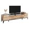 Base TV acero e ardesia 200x40x47h cm 2 ante e 2 cassetti - Abina