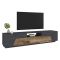 Base TV acero e ardesia 220x43x46h cm 4 ante e 1 cassetto - Animai