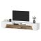 Base TV bianco lucido e acero 260x43x46h cm 4 ante e 2 cassetti - Asdrubale