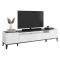Base TV bianco lucido e ardesia 200x40x47h cm 2 ante e 2 cassetti - Abina