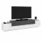 Base TV bianco lucido e ardesia 240x45x52h cm 3 ante - Tiche