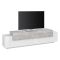 Base TV bianco lucido,cemento 200x45x52h cm 3 ante - Arold