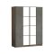 Cabina armadio con specchio marrone e grigia 138x183h cm - Phet