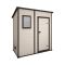 Casetta da Giardino Beige Nero Resistente Agli Agenti Atmosferici Presenza Finestre 184x111x201h cm, Tetto a due Falde - Tiffin