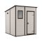 Casetta da Giardino Beige Nero Resistente Agli Agenti Atmosferici Presenza Finestre 184x185x200h cm, Tetto Piano - Cranbrook