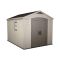 Casetta da Giardino Beige Nero Resistente Agli Agenti Atmosferici Presenza Finestre 256x332x243h cm, Tetto a due Falde - Weyburn