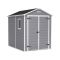Casetta da Giardino Grigio Bianco Resistente Agli Agenti Atmosferici Presenza Finestre 186x237x227h cm, Tetto a due Falde - Wadena