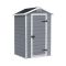 Casetta da Giardino Grigio Bianco Resistente Agli Agenti Atmosferici Tetto a due Falde 129x103x196h cm, Materiale Tetto in Plastica - Stormlake