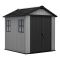 Casetta da Giardino Grigio Nero Lucchettabile, Finitura in Resina Presenza Finestre 230x224x246h cm, Tetto a due Falde - Oneonta