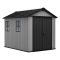 Casetta da Giardino Grigio Nero Lucchettabile, Finitura in Resina Presenza Finestre 230x287x246h cm, Tetto a due Falde - Perham