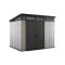 Casetta da Giardino Grigio Nero Resistente Agli Agenti Atmosferici Presenza Finestre 214x218x226h cm, Tetto Piano - Summit