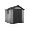 Casetta da Giardino Grigio Nero Resistente Agli Agenti Atmosferici Presenza Finestre 229x224x242h cm, Tetto a due Falde - Sunbury