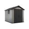 Casetta da Giardino Grigio Nero Resistente Agli Agenti Atmosferici Presenza Finestre 229x287x242h cm, Tetto a due Falde - Warrenton