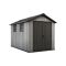 Casetta da Giardino Grigio Nero Resistente Agli Agenti Atmosferici Presenza Finestre 230x350x242h cm, Tetto a due Falde - Zanesville