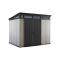 Casetta da Giardino Grigio Nero Resistente Agli Agenti Atmosferici Presenza Finestre 277x218x226h cm, Tetto a due Falde - Whitehall