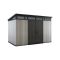 Casetta da Giardino Grigio Nero Resistente Agli Agenti Atmosferici Presenza Finestre 342x218x226h cm, Tetto Piano - Cobourg