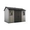 Casetta da Giardino Grigio Nero Resistente Agli Agenti Atmosferici Presenza Finestre 350x229x254h cm, Tetto a due Falde - Dartmouth