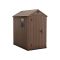 Casetta da Giardino Marrone Nero Resistente Agli Agenti Atmosferici Presenza Finestre 126x185x205h cm, Tetto a due Falde - Sallisaw