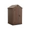 Casetta da Giardino Marrone Nero Resistente Agli Agenti Atmosferici Tetto a due Falde 124x117x205h cm, Materiale Tetto in Plastica - Osoyoos