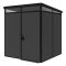 Casetta da Giardino Nero Antracite Nero Pavimento Antiscivolo, con Lucernario, Modulabile Componibile Tetto 1 Falda 200x200x226h cm, Made in Italy