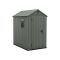 Casetta da Giardino Verde Nero Resistente Agli Agenti Atmosferici Presenza Finestre 126x185x205h cm, Tetto a due Falde - Sallisaw