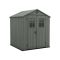 Casetta da Giardino Verde Nero Resistente Agli Agenti Atmosferici Presenza Finestre 190x183x221h cm, Tetto a due Falde - Savanna