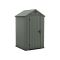 Casetta da Giardino Verde Nero Resistente Agli Agenti Atmosferici Tetto a due Falde 124x117x205h cm, Materiale Tetto in Plastica - Osoyoos