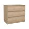 Cassettiera 3 cassetti rovere 77x68h cm - Kajiki