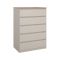 Cassettiera Beige 5 Cassetti Apertura Scorrevole 77x50x111h cm, Chiusura Scorrevole - Ansel