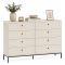 Cassettiera Beige Cashmere 4 Cassetti Apertura Scorrevole 150x40x116h cm, Chiusura Soft Close - Laniva