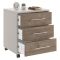 Cassettiera Beige Marrone Noce 3 Cassetti con Ruote 43x40x57h cm, Apertura Scorrevole - Pisano