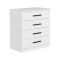 Cassettiera Bianco 4 Cassetti Apertura Scorrevole 70x79x42h cm, Chiusura Scorrevole - Kalmaegi