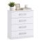Cassettiera Bianco 4 Cassetti Apertura Scorrevole 83x43x97h cm, Chiusura Scorrevole - Laga