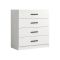 Cassettiera Bianco 4 Cassetti Apertura Scorrevole 90x47x100h cm, Chiusura Scorrevole - Lierna