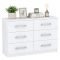 Cassettiera Bianco 6 Cassetti Apertura Scorrevole 112x43x79h cm, Chiusura Scorrevole - Laganaro