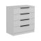Cassettiera Bianco 7 Cassetti Apertura Scorrevole 72x42x77h cm, Chiusura Scorrevole - Vicente