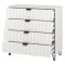 Cassettiera Bianco Grigio 4 Cassetti Apertura Scorrevole 93x40x90h cm, Chiusura Scorrevole - Maggiora