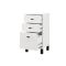 Cassettiera Bianco Nero 3 Cassetti con Piedini 39x35x78h cm, Apertura Scorrevole - Vilcab