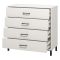 Cassettiera Bianco Nero 4 Cassetti Apertura Scorrevole 93x40x90h cm, Chiusura Scorrevole - Vidor