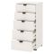 Cassettiera Bianco Nero 5 Cassetti Apertura Scorrevole 45x40x95h cm, Chiusura Scorrevole - Mainarda