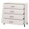 Cassettiera Bianco Panna Nero 4 Cassetti Apertura Scorrevole 93x40x90h cm, Chiusura Scorrevole - Vidor
