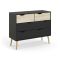 Cassettiera con maniglie nera e quercia 98x81h cm - Azir