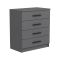 Cassettiera Grigio Cenere 4 Cassetti Apertura Scorrevole 70x79x42h cm, Chiusura Scorrevole - Kalmaegi