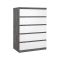 Cassettiera in legno cemento e bianca lucida 77x111h cm - Ansel