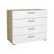 Cassettiera in legno quercia e bianca lucida 80x68h cm - Arwen