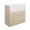 Cassettiera in legno rovere e bianca 80x81h cm - Alibaba